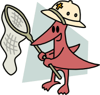 Pteva the Pterodactyl ptracking pterosaurs (by Peggy Miller)